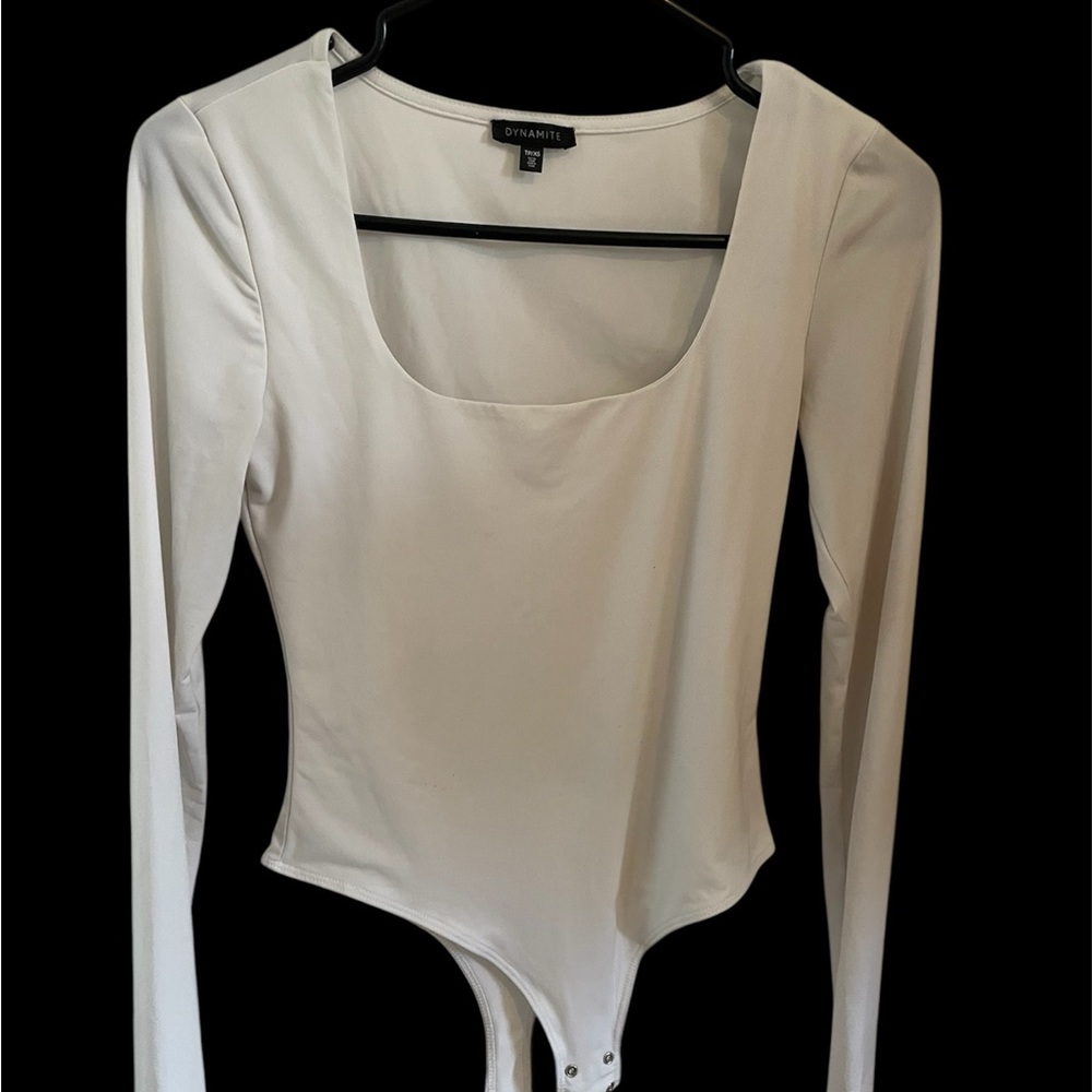 Dynamite Women's White Long Sleeve Bodysuit